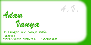 adam vanya business card
